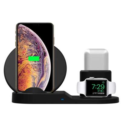 3 in 1 Wireless Charger Stand Station, (10W/7.5W) Fast Wireless Charging Dock for iPhone apple watch Airpod